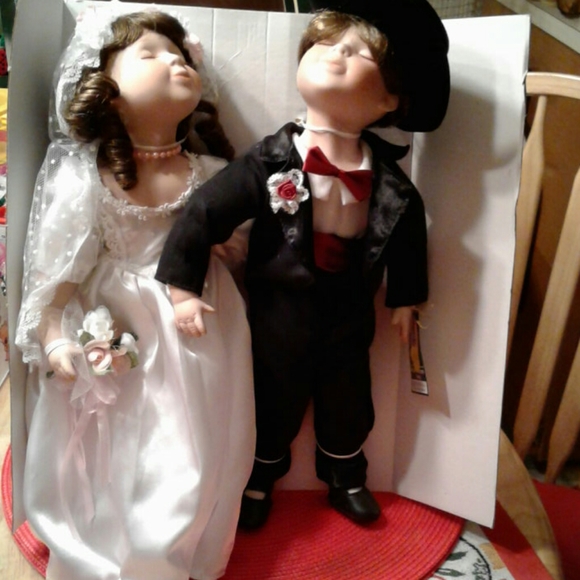 NWT,Vintage 80's,PRECIOUS Geppeddo,Porcelain,Bride & Groom Set in Original Box❤️ - Picture 9 of 13